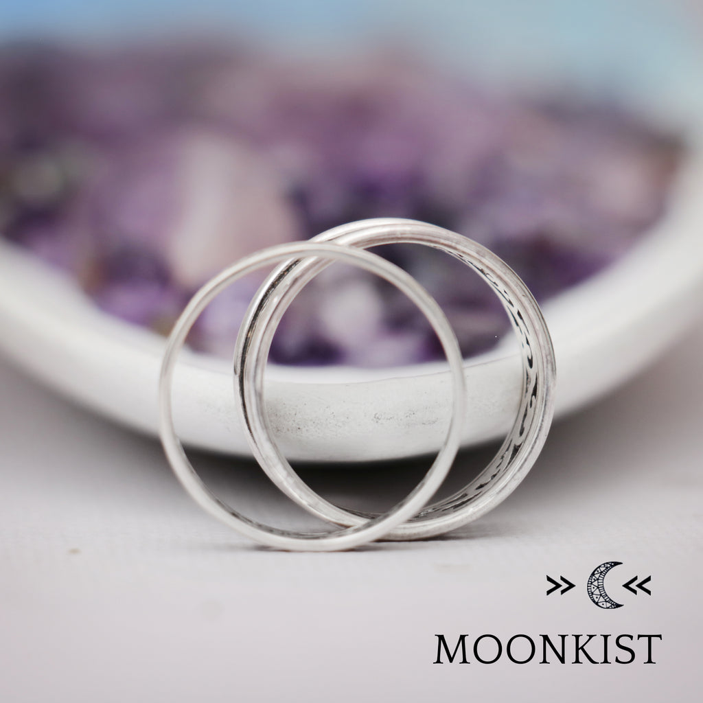 Lace Filigree Wedding Band Set | Moonkist Designs | Moonkist Designs