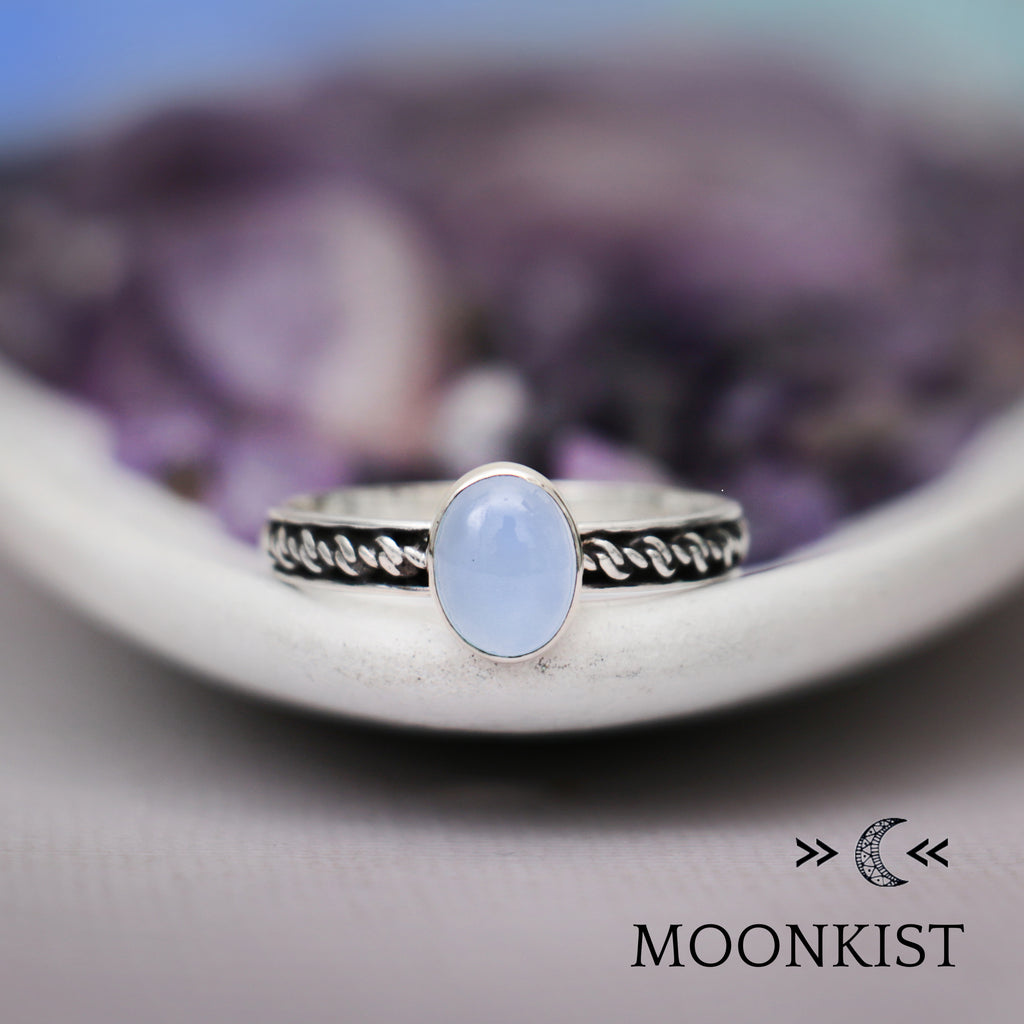 Oval Blue Chalcedony Cabochon Ring  | Moonkist Designs | Moonkist Designs