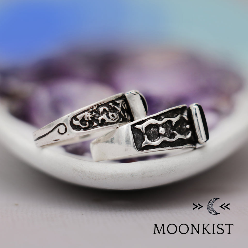 Black Onyx Couples Promise Ring Set | Moonkist Designs | Moonkist Designs