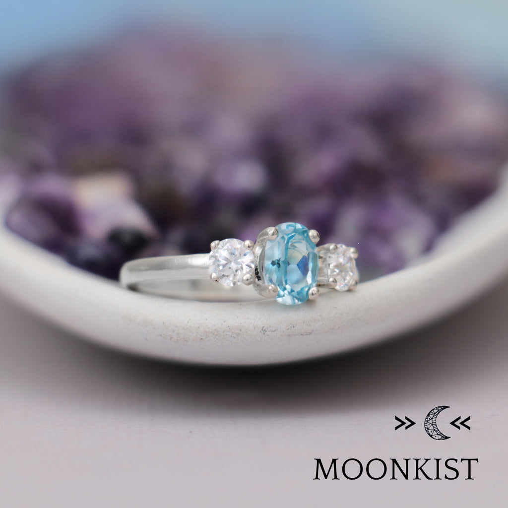 Three Stone Oval Cut Engagement Ring  | Moonkist Designs | Moonkist Designs