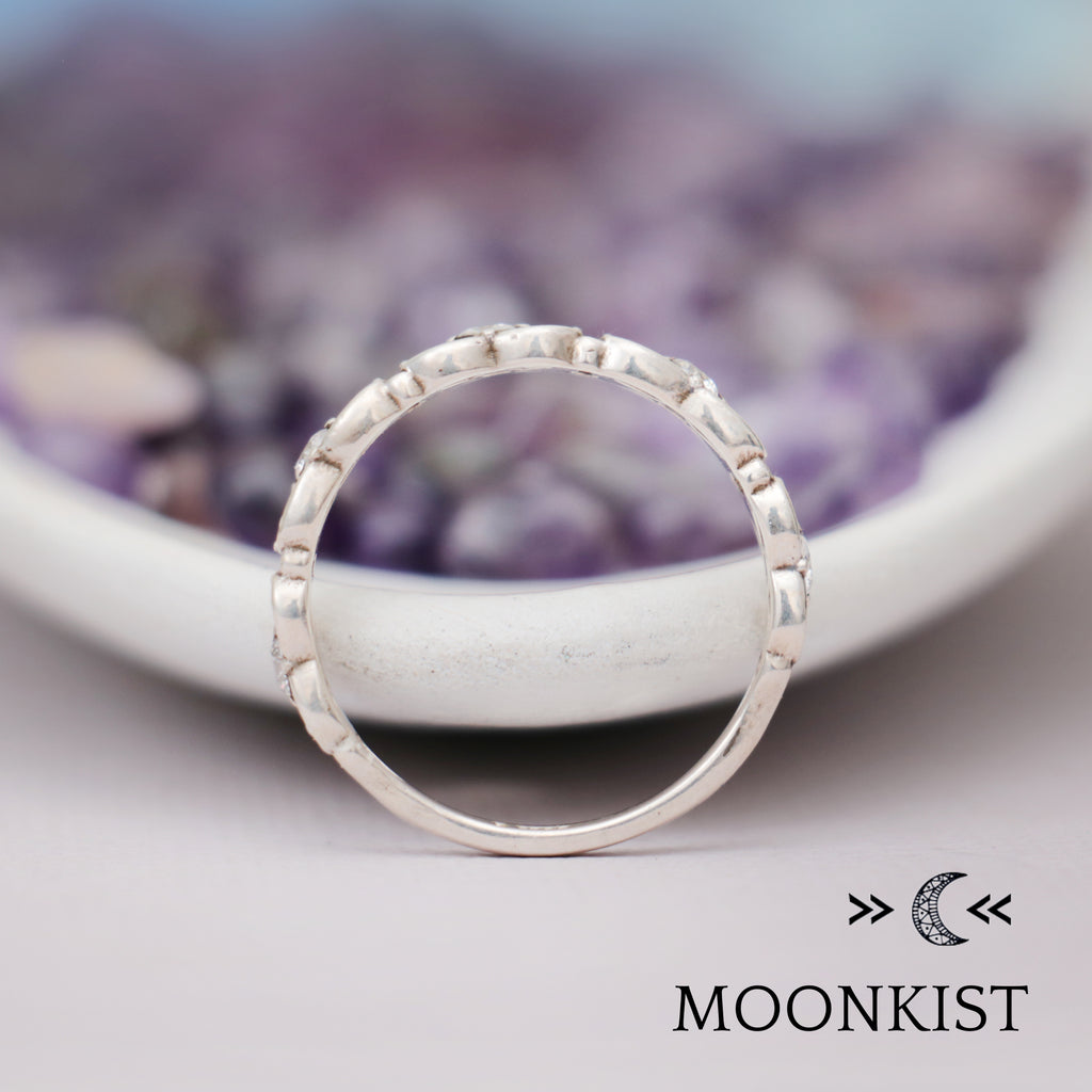 Moissanite Vintage Style Half Eternity Matching Wedding Band | Moonkist Designs