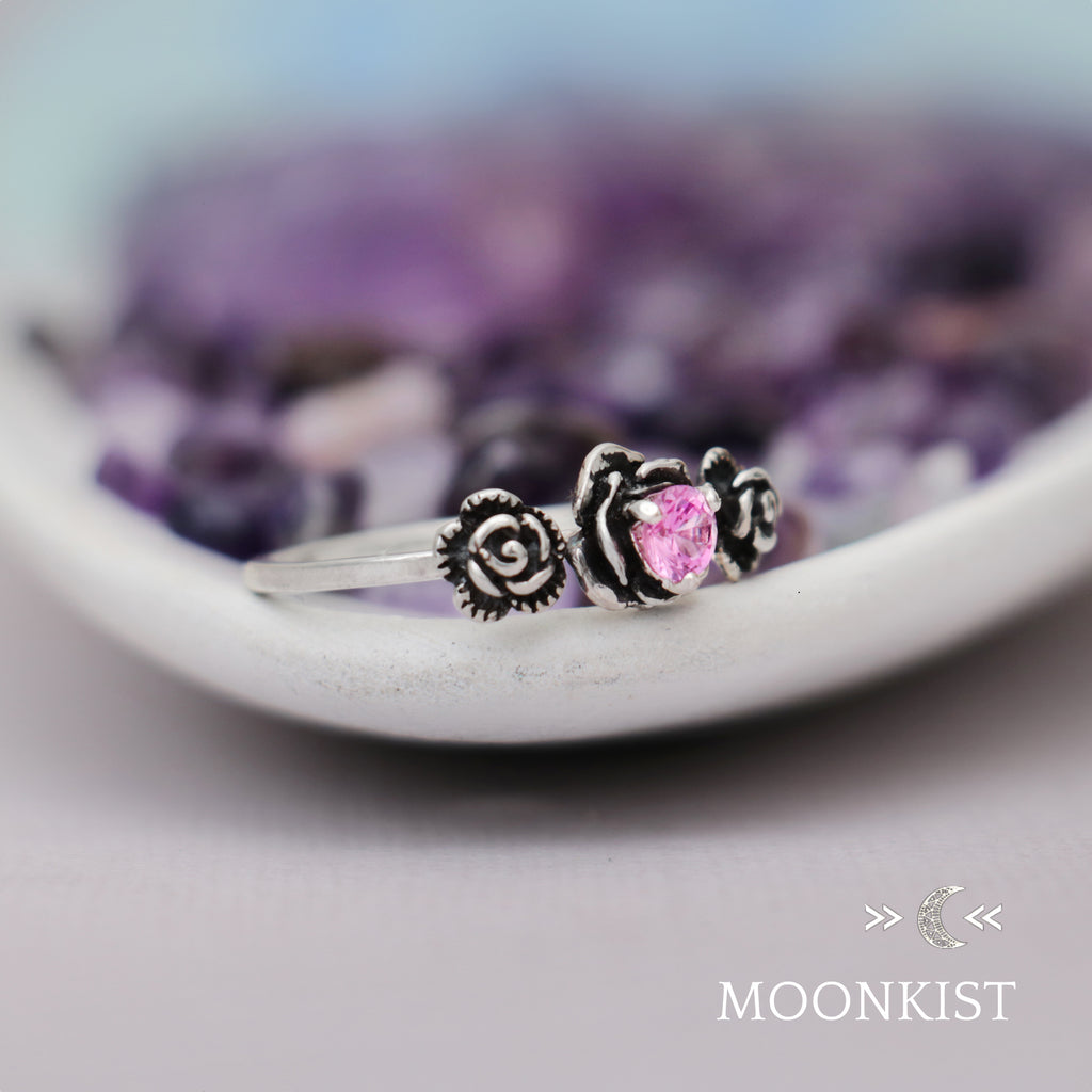 Sterling Silver Rosebud Engagement Ring | Moonkist Designs | Moonkist Designs