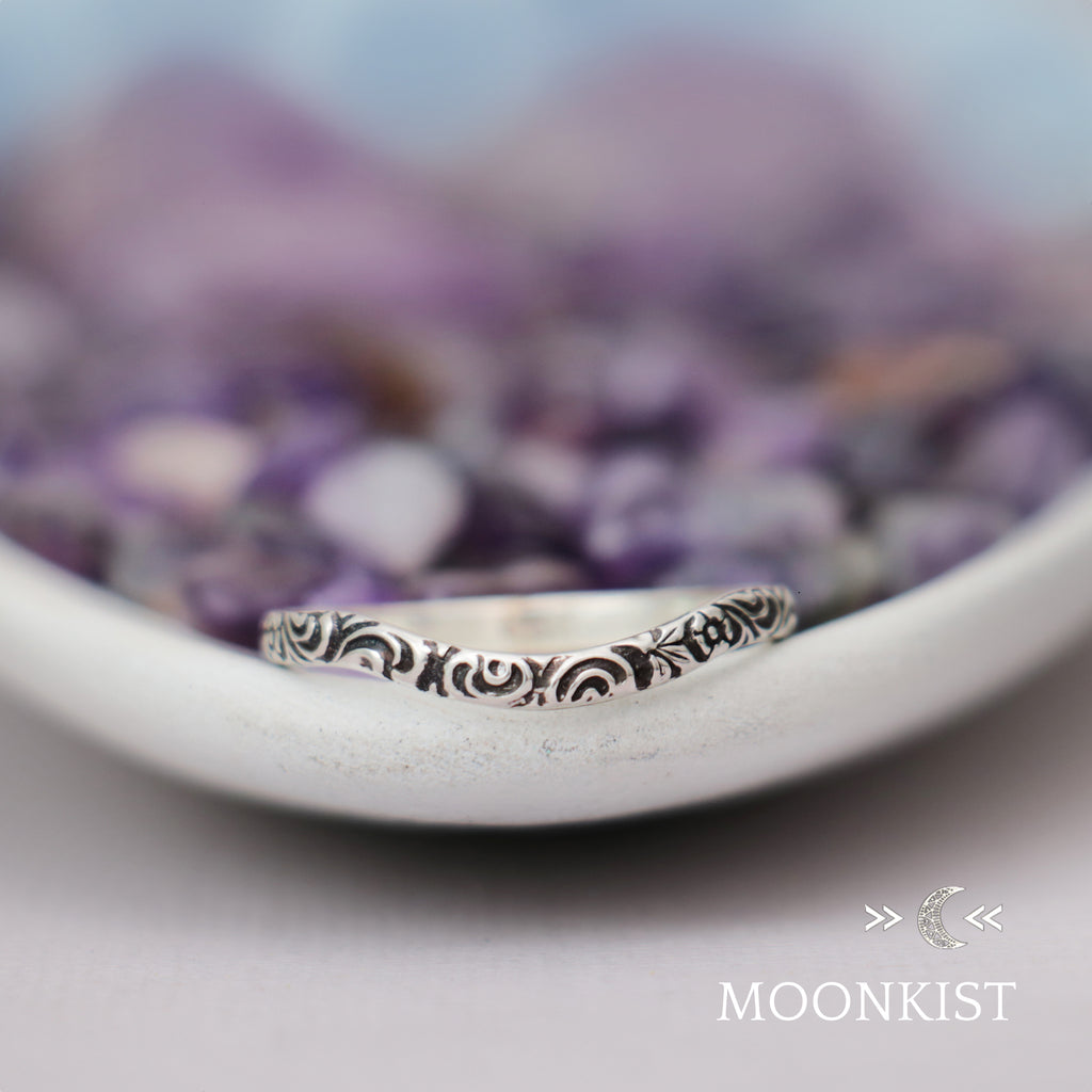 Dainty Paisley Curved Wedding Band | Moonkist Designs