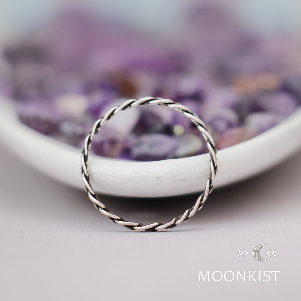 Tiny Braided Silver Wedding Band | Moonkist Designs | Moonkist Designs