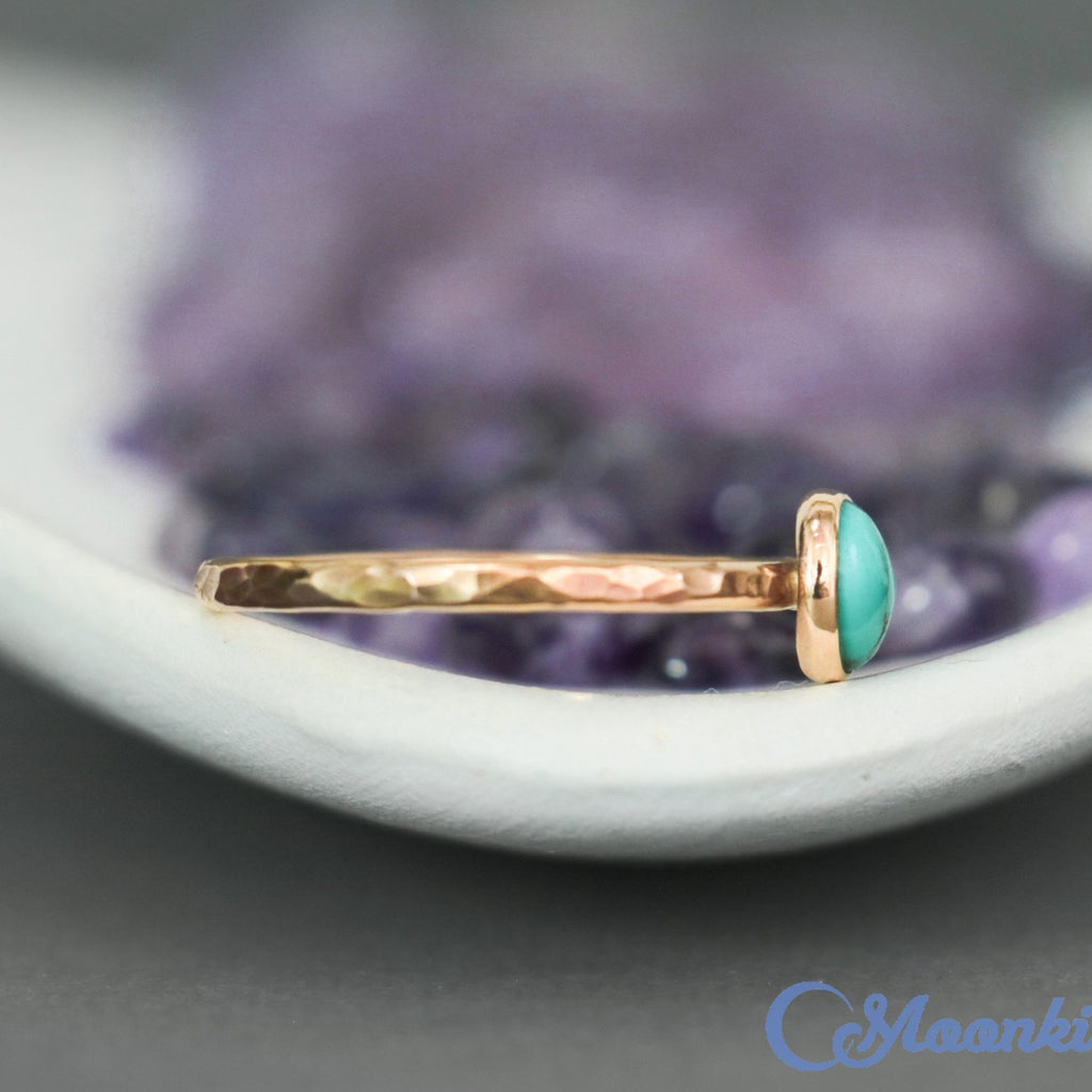 Delicate 14 K Gold Filled Turquoise Stacking Promise Ring | Moonkist Designs