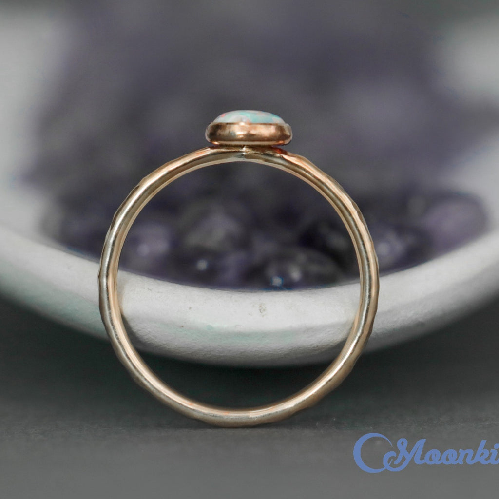 Delicate 14 K Gold Filled Opal Stacking Promise Ring | Moonkist Designs