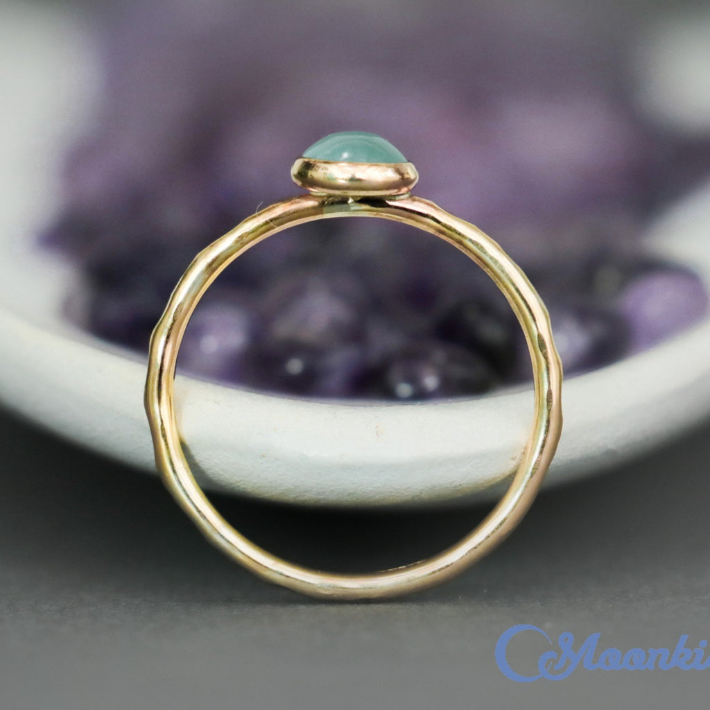 Delicate 14 K Gold Filled Aquamarine Stacking Promise Ring | Moonkist Designs
