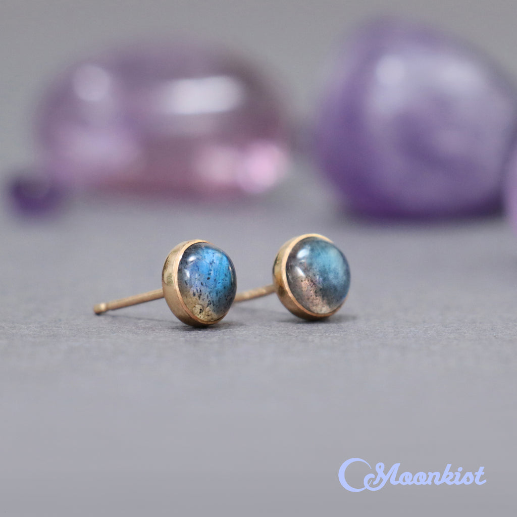 14K Gold Filled Labradorite Small Stud Earrings  | Moonkist Designs