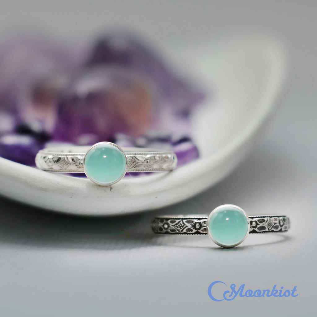Vintage Aquamarine Promise Ring for Her in Sterling Silver | Moonkist Designs