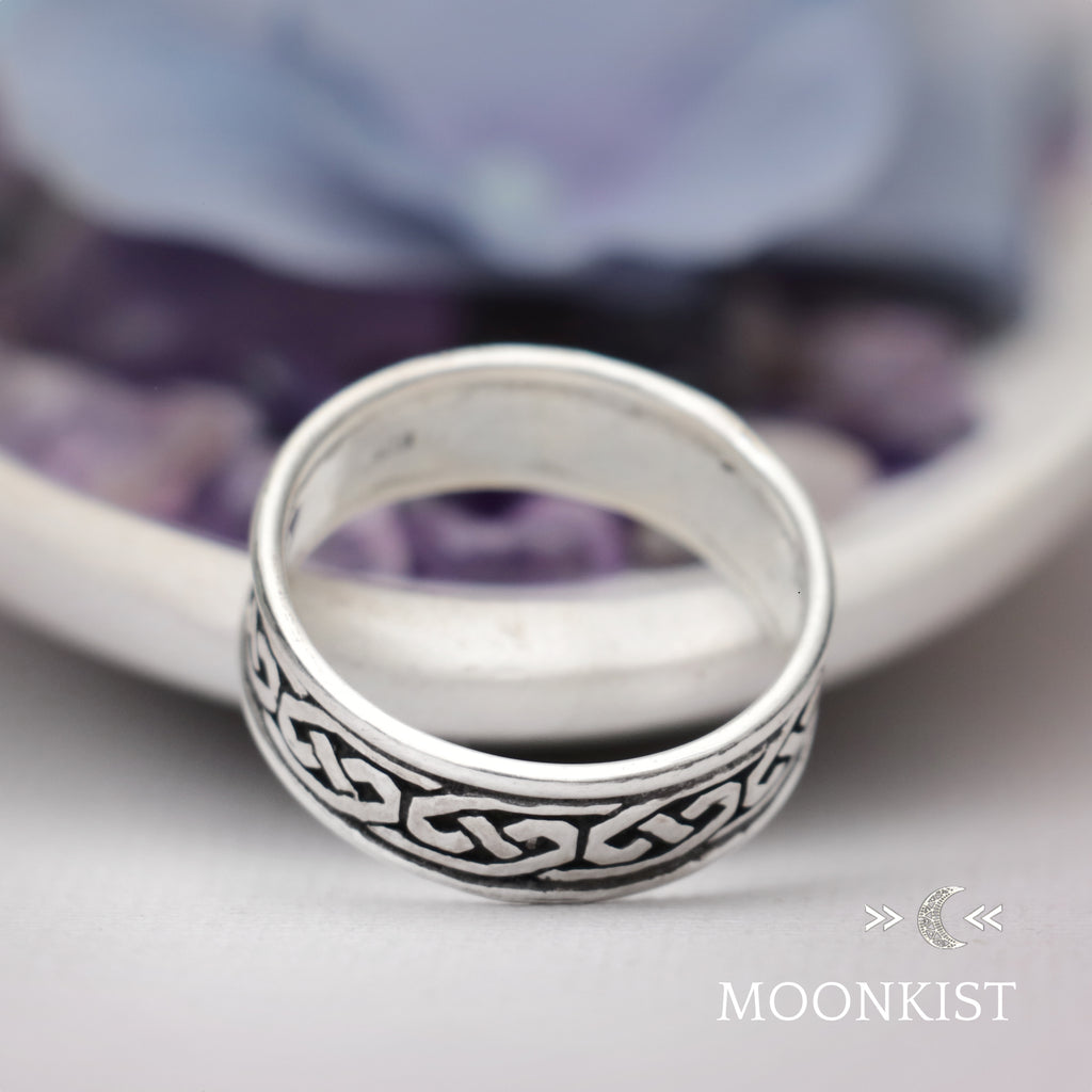 Celtic Love Knot Wide Wedding Band | Moonkist Designs