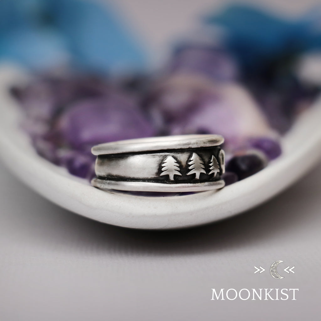 Forest Moon Mens Wedding Band  | Moonkist Designs | Moonkist Designs