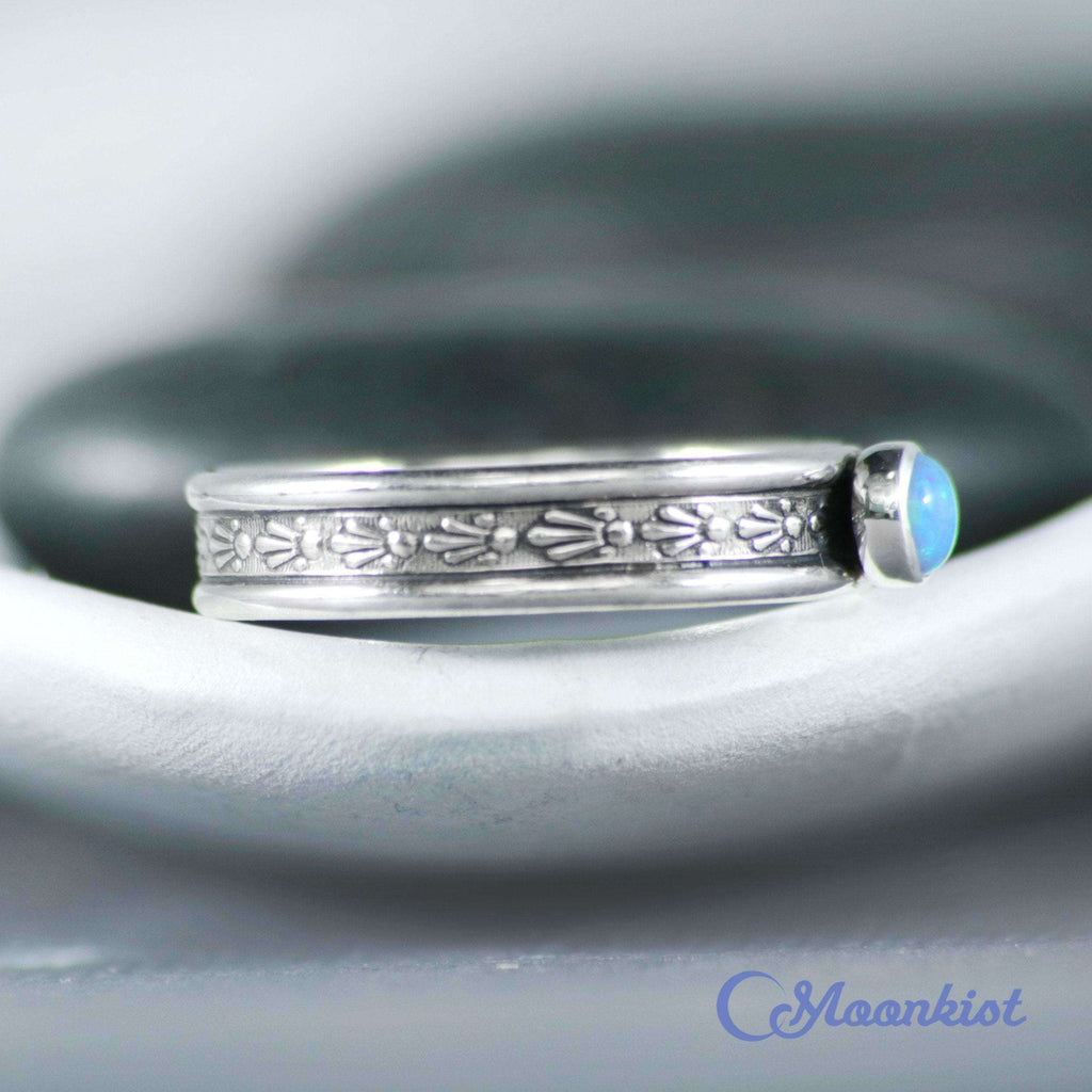 Blue Opal Celestial Promise Ring 925 Sterling Silver | Moonkist Designs