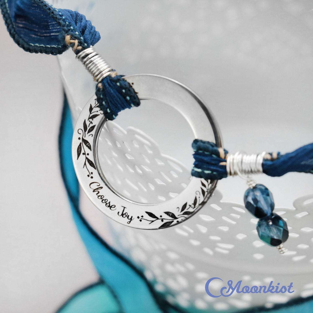 Choose Joy - Inspirational Silk Woman's Bracelet | Moonkist Designs