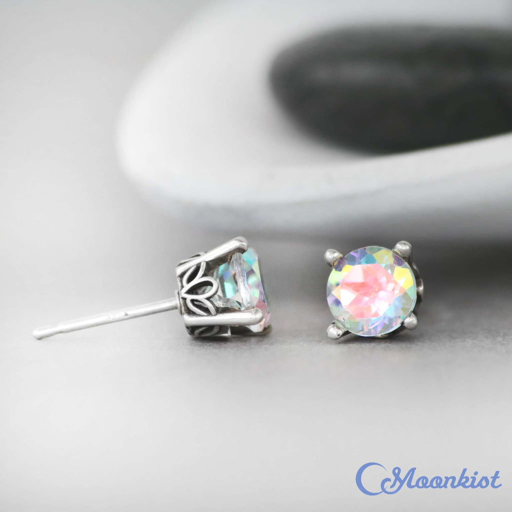 Classic Opalescent Topaz Solitaire Earrings | Moonkist Designs