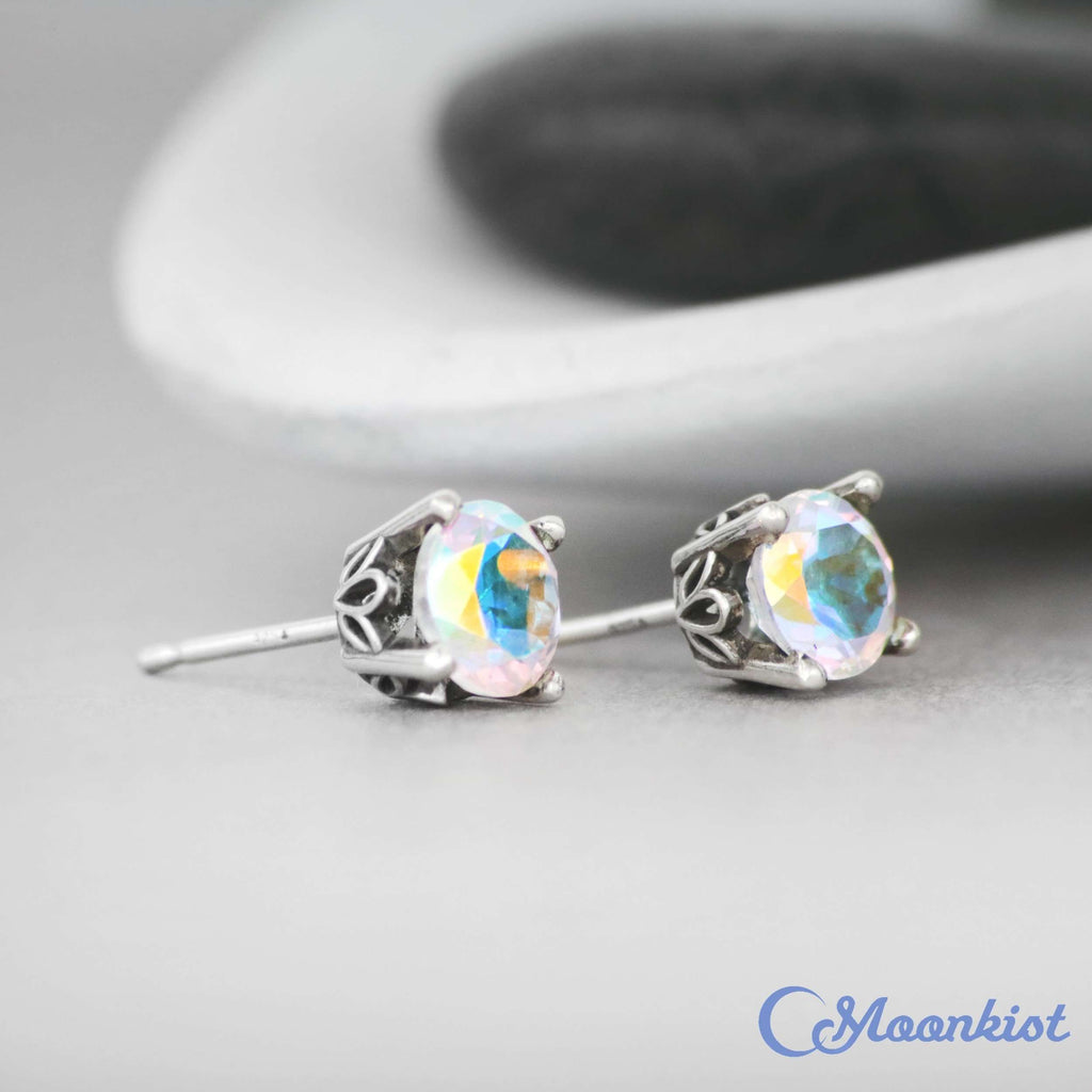 Classic Opalescent Topaz Solitaire Earrings | Moonkist Designs