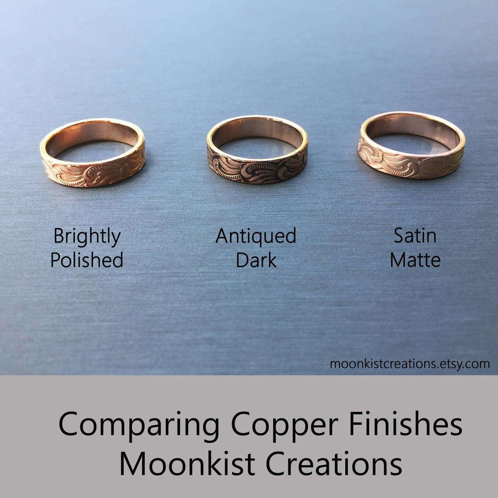 Copper Charm Bangle Bracelet with Engraved Copper Initial Disk | Moonkist Designs