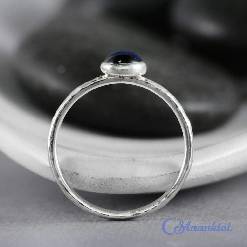 Dainty Oval Blue Sapphire Promise Ring | Moonkist Designs