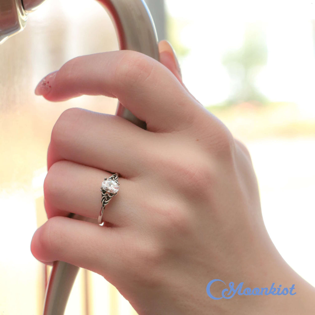 Dainty Oval Celtic Promise Ring Silver | Moonkist Designs