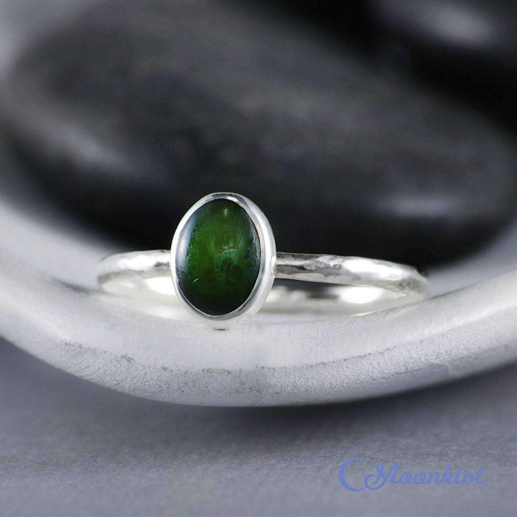 Dainty Oval Jade Promise Ring | Moonkist Designs