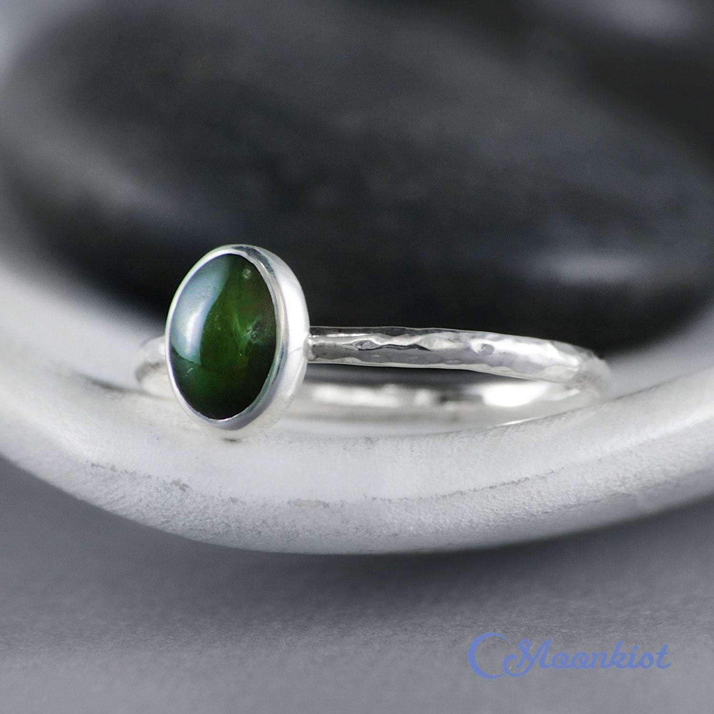 Dainty Oval Jade Promise Ring | Moonkist Designs