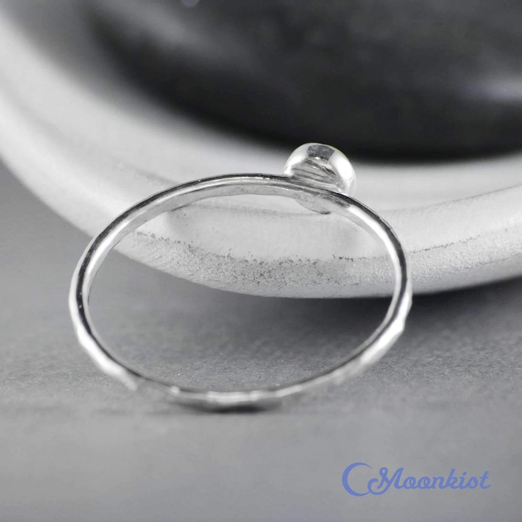 Dainty Silver Peridot Pinky Ring | Moonkist Designs
