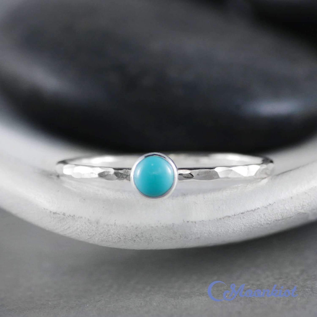 Dainty Silver Turquoise Pinky Ring | Moonkist Designs
