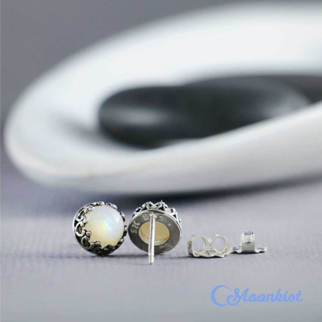 Delicate Silver Pearl Stud Earrings | Moonkist Designs