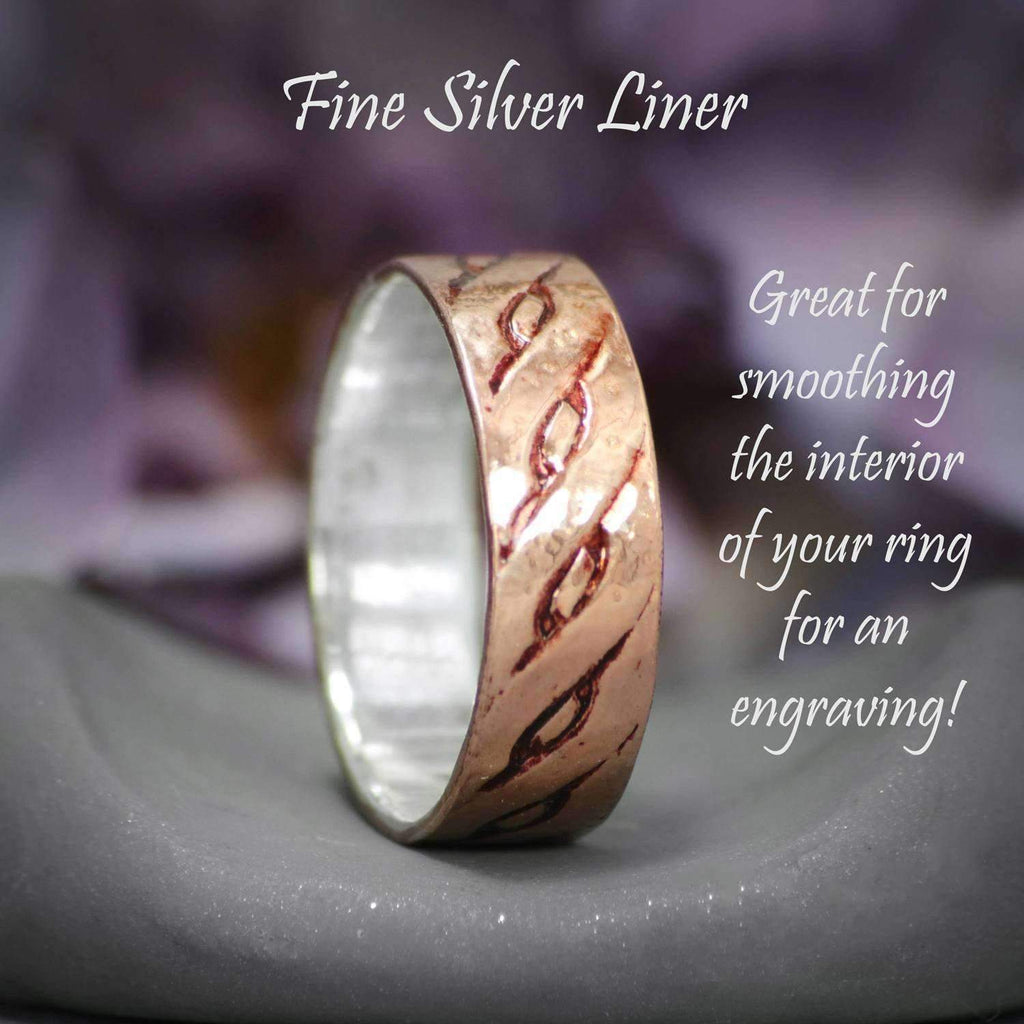 Fine Silver Liner For Stacked Or Layered Band, Made To Order