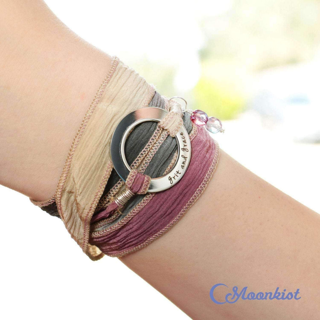 Grit and Grace - Entrepreneur Gift Silk Wrap Bracelet | Moonkist Designs