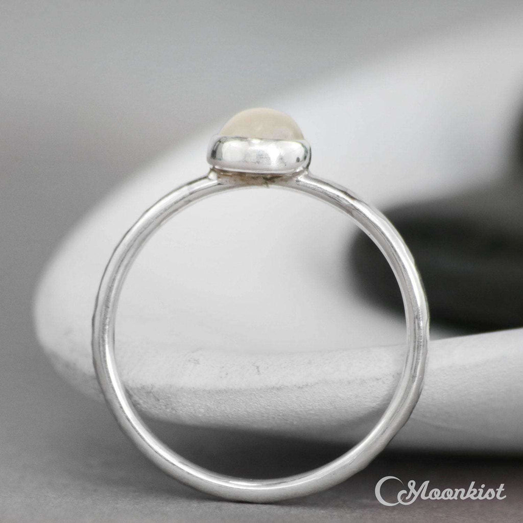 Simple White Moonstone Stacking Ring | Moonkist Designs
