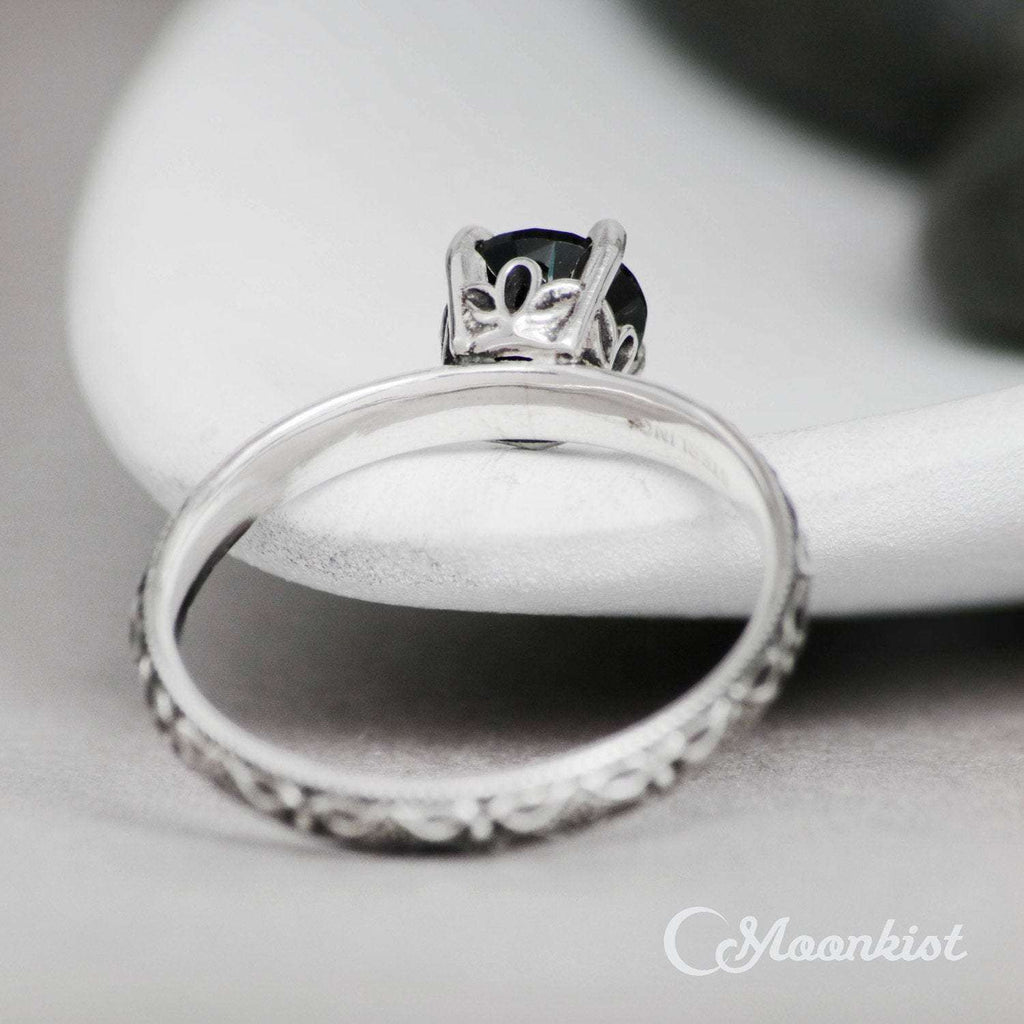 Sterling Silver Black Spinel Promise Ring | Moonkist Designs