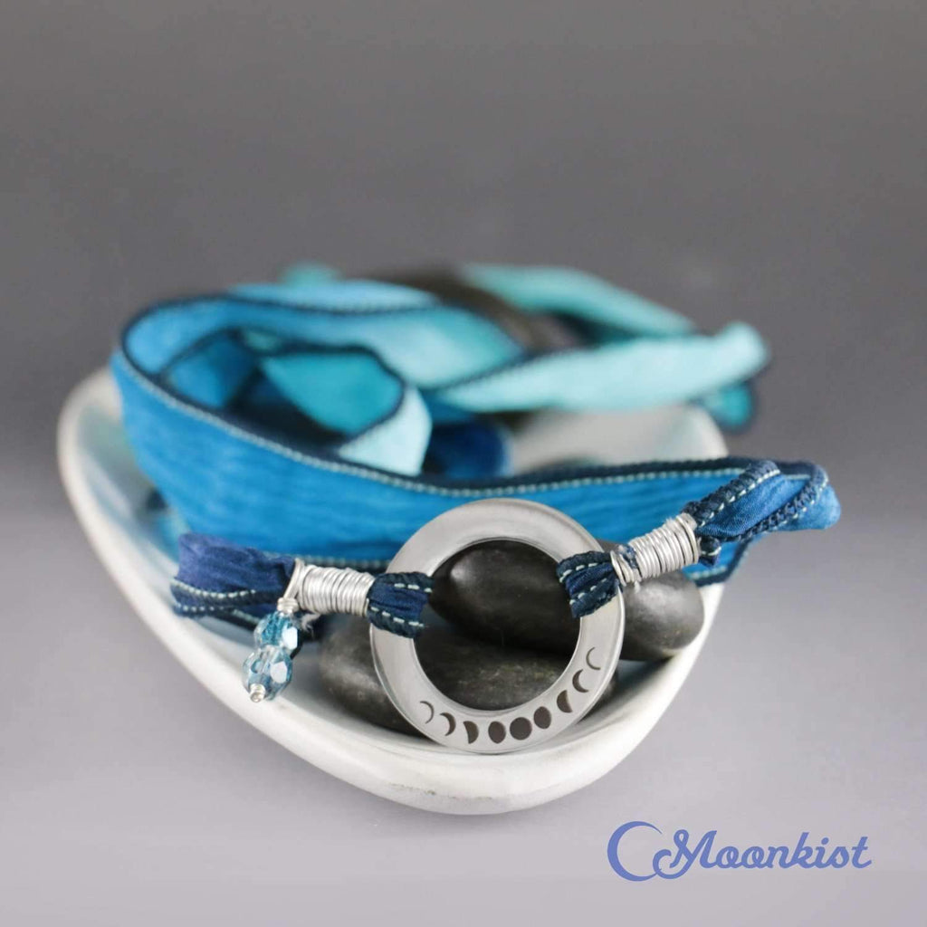 Moon Phase - Celestial Silk Wrap Bracelet for Women | Moonkist Designs