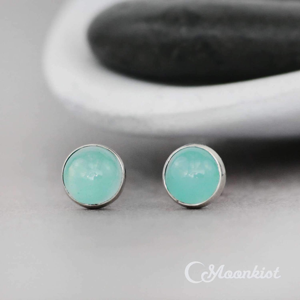 Natural Aquamarine Stud Earrings | Moonkist Designs