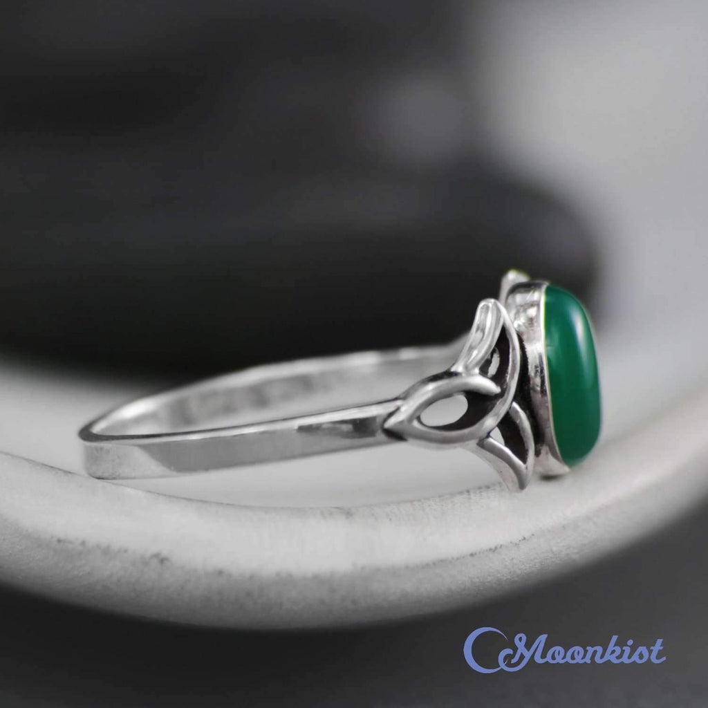Silver Celtic Trinity Knot Oval Promise Ring | Moonkist Designs