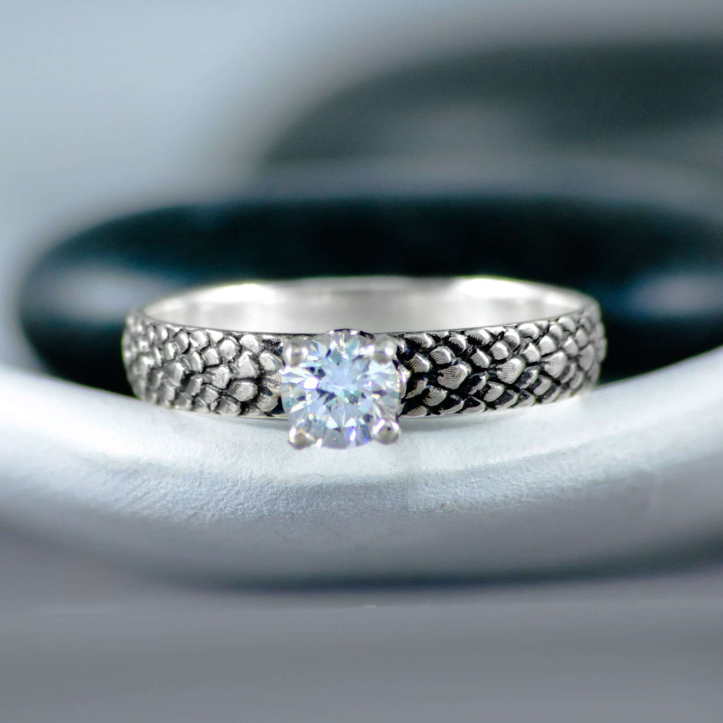Silver Dragon Engagement Rings for Couple | Moonkist Designs