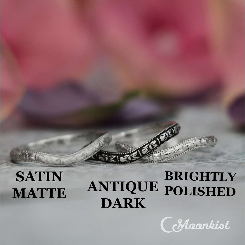 Silver Opal Botanical Filigree Engagement Ring | Moonkist Designs