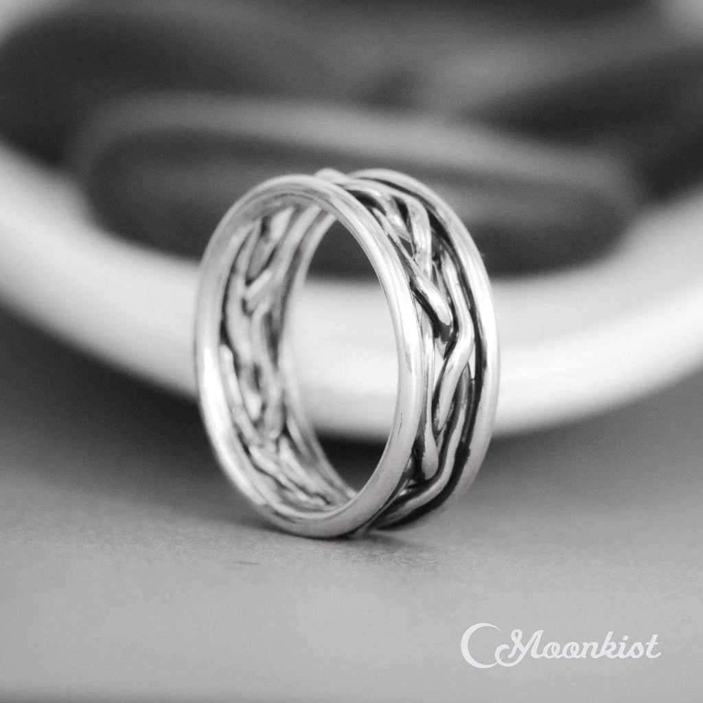 Silver Viking Braided Wedding Band | Moonkist Designs