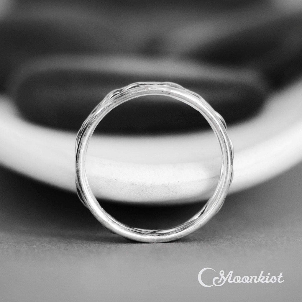 Silver Viking Celtic Braided Men's Wedding Ring | Moonkist Designs