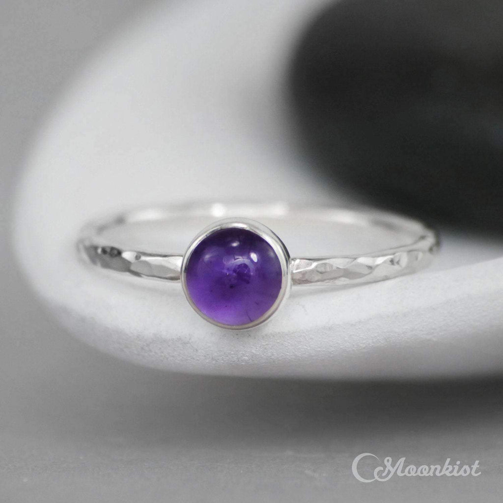 Simple Amethyst Gemstone Stacking Ring | Moonkist Designs