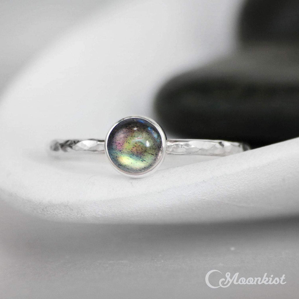 Simple Labradorite Gemstone Stacking Ring | Moonkist Designs