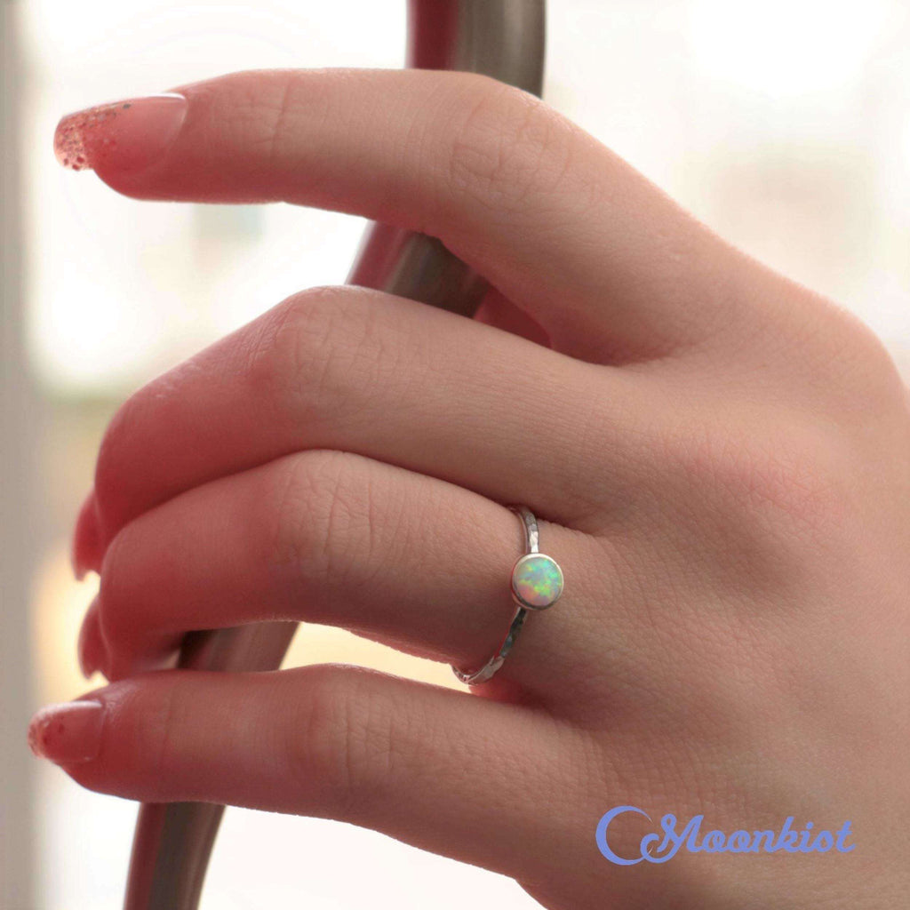 Simple Opal Gemstone Stacking Ring | Moonkist Designs