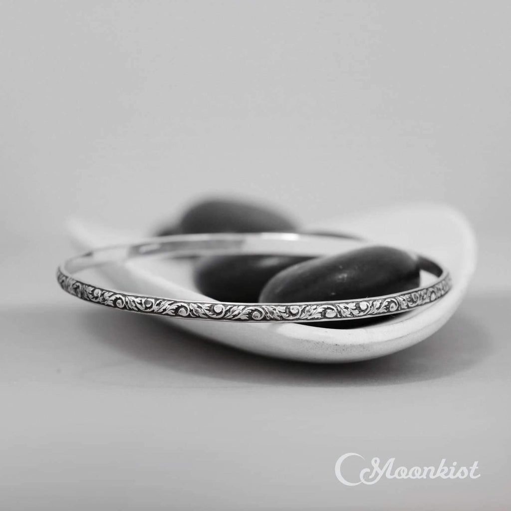Tendril and Vine Silver Bangle Bracelet | Moonkist Designs