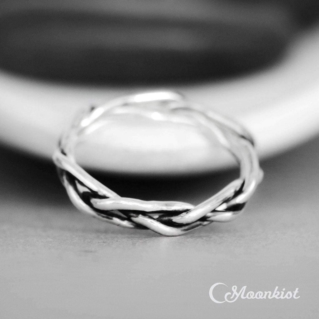 Viking Silver Three-Strand Braid Wedding Band | Moonkist Designs
