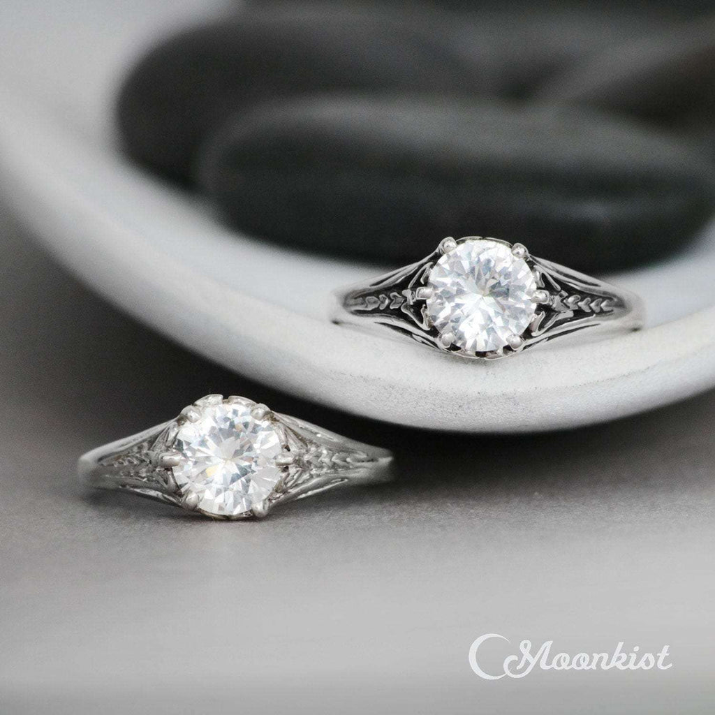 Vintage Sapphire Filigree Engagement Ring | Moonkist Designs