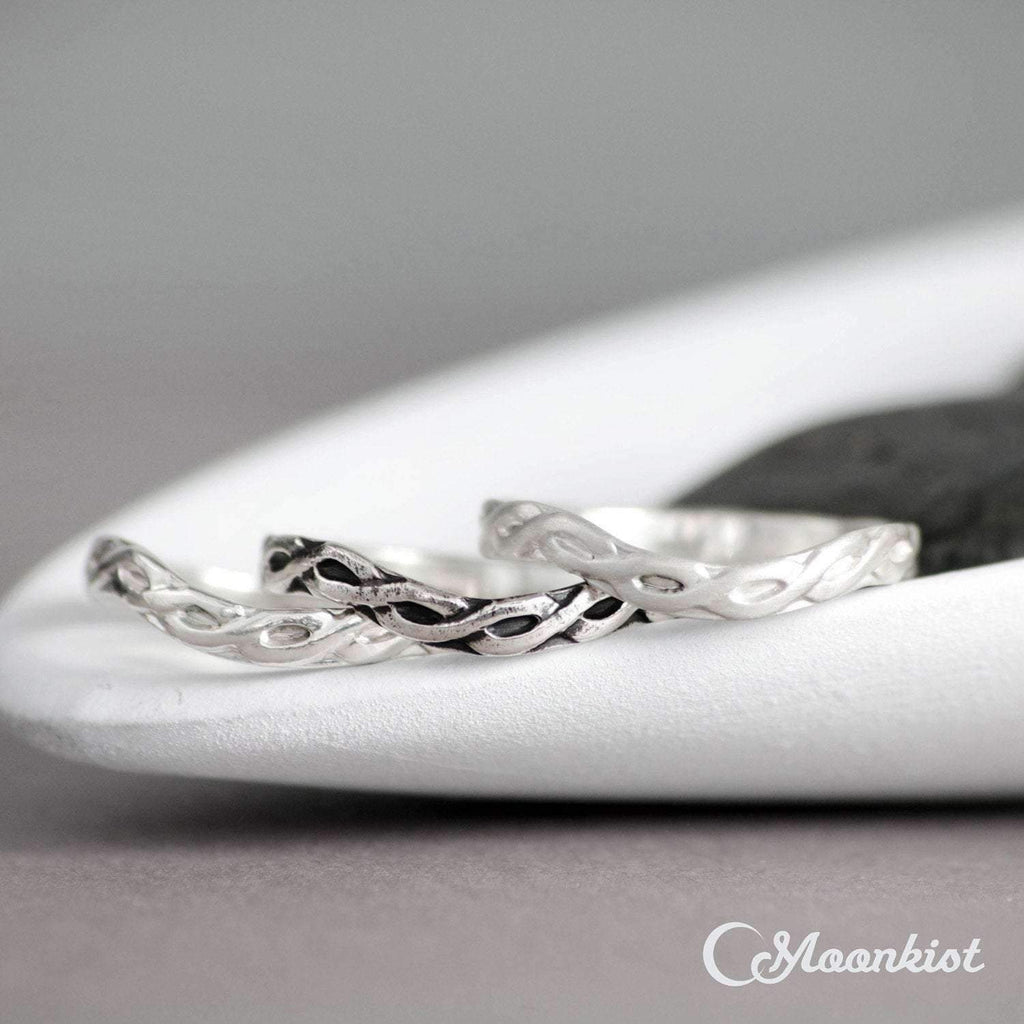 Vintage Style Silver Curved Celtic Wedding Band | Moonkist Designs