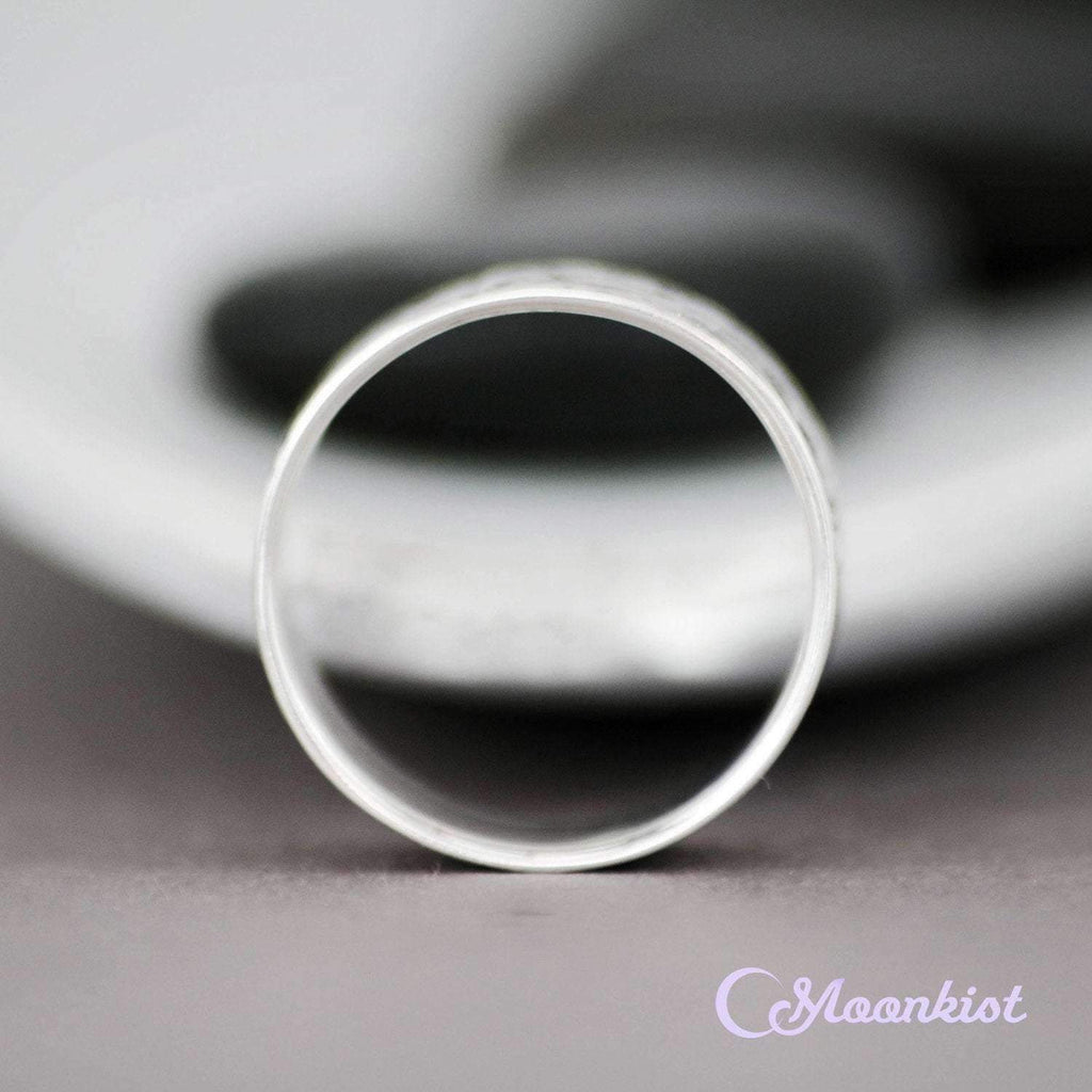 Wide Silver Vintage Pattern Wedding Ring | Moonkist Designs